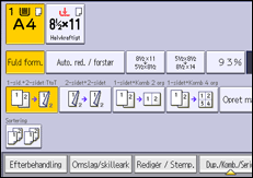 Illustration af displayet på betjeningspanelet