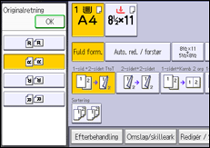 Illustration af displayet på betjeningspanelet
