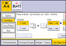 Illustration af displayet på betjeningspanelet