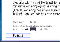 Illustration af displayet på betjeningspanelet