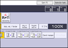 Illustration af displayet på betjeningspanelet