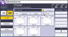 Illustration af displayet på betjeningspanelet