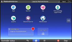 Illustration af displayet på betjeningspanelet