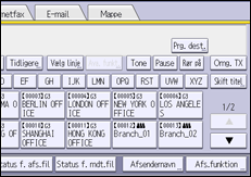Illustration af displayet på betjeningspanelet