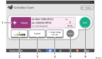 Nummerierte Abbildung Bedienfeld-Display
