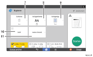 Nummerierte Abbildung Bedienfeld-Display