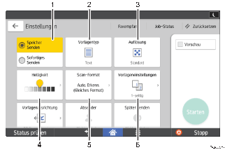 Nummerierte Abbildung Bedienfeld-Display
