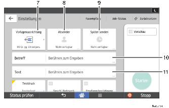 Nummerierte Abbildung Bedienfeld-Display