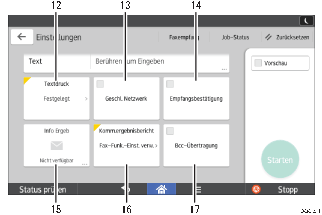 Nummerierte Abbildung Bedienfeld-Display
