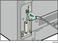 Abbildung des Anschlusses des USB-Schnittstellenkabels