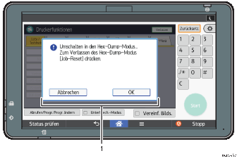 Nummerierte Abbildung des Bedienfelds