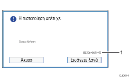 Απεικόνιση της οθόνης του πίνακα χειρισμού με αριθμημένες επεξηγήσεις