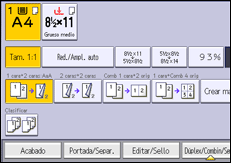 Ilustración de la pantalla panel de mandos