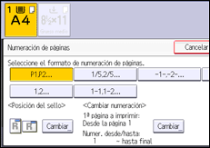 Ilustración de la pantalla panel de mandos