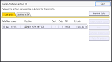 Ilustración de la pantalla panel de mandos