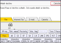 Ilustración de la pantalla panel de mandos