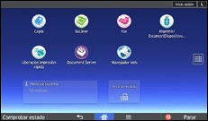 Ilustración de la pantalla panel de mandos