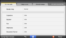 Ilustración de la pantalla panel de mandos