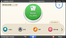 Ilustración de la pantalla panel de mandos