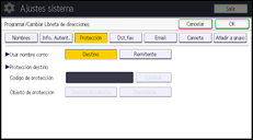 Ilustración de la pantalla panel de mandos