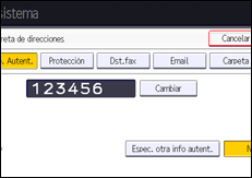 Ilustración de la pantalla panel de mandos