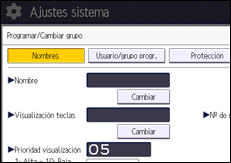 Ilustración de la pantalla panel de mandos