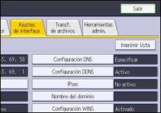 Ilustración de la pantalla panel de mandos
