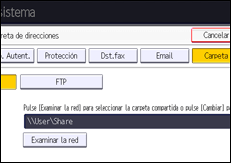 Ilustración de la pantalla panel de mandos