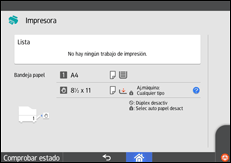 Ilustración de la pantalla panel de mandos