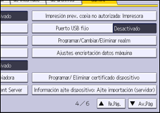 Ilustración de la pantalla panel de mandos