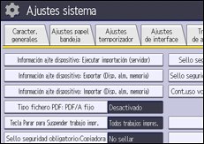 Ilustración de la pantalla panel de mandos