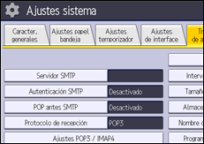 Ilustración de la pantalla panel de mandos
