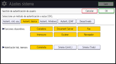 Ilustración de la pantalla panel de mandos