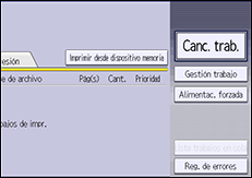 Ilustración de la pantalla panel de mandos