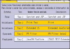 Ilustración de la pantalla panel de mandos