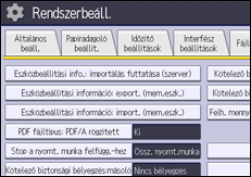 A kezelőpanel ismertetése