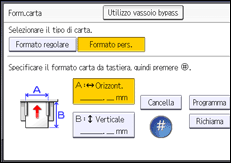 Illustrazione della schermata sul pannello di controllo