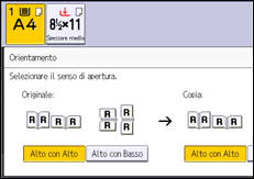 Illustrazione della schermata sul pannello di controllo