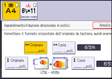 Illustrazione della schermata sul pannello di controllo