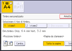 Illustrazione della schermata sul pannello di controllo