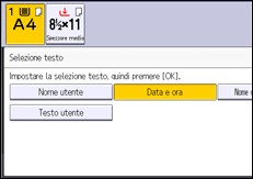 Illustrazione della schermata sul pannello di controllo