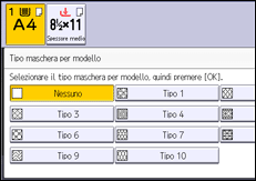 Illustrazione della schermata sul pannello di controllo