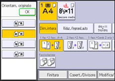 Illustrazione della schermata sul pannello di controllo