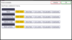 Illustrazione della schermata sul pannello di controllo