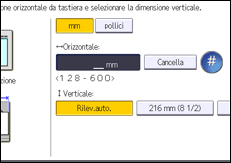 Illustrazione della schermata sul pannello di controllo