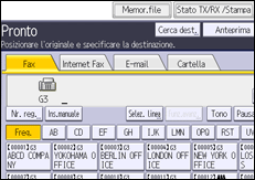 Illustrazione della schermata sul pannello di controllo