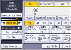 Illustrazione della schermata sul pannello di controllo