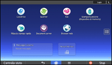 Illustrazione della schermata sul pannello di controllo