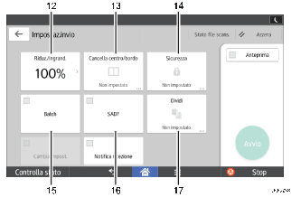 Illustrazione numerata pannello di controllo