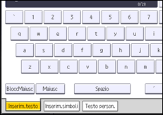 Illustrazione della schermata sul pannello di controllo